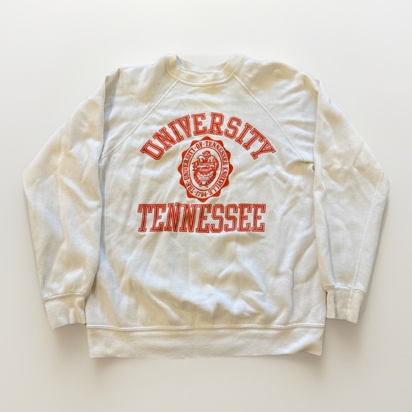 Vintage Tennessee Volunteers Sweatshirt Mens S White Fleece Pullover 80s Vols‎